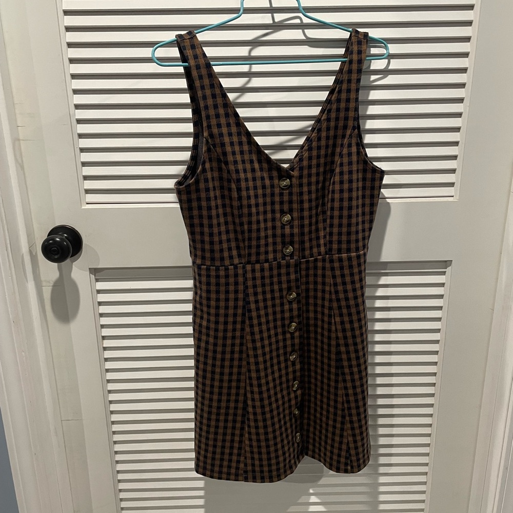 Plaid Overall Skater Dress